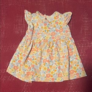 3 Months Carter's Floral Ruffle Baby Dress in Peach, Yellow & Light Blue